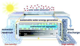 Graphical abstract: Manipulating unidirectional fluid transportation to drive sustainable solar water extraction and brine-drenching induced energy generation