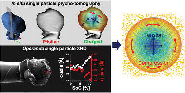 Graphical abstract: Synchrotron X-ray quantitative evaluation of transient deformation and damage phenomena in a single nickel-rich cathode particle