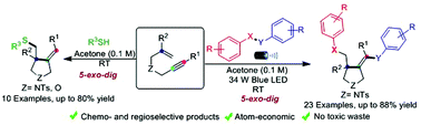 Graphical abstract: Alkene versus alkyne reactivity in unactivated 1,6-enynes: regio- and chemoselective radical cyclization with chalcogens under metal- and oxidant-free conditions