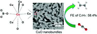 Graphical abstract: Boron-doped CuO nanobundles for electroreduction of carbon dioxide to ethylene