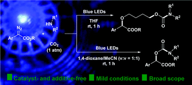 Graphical abstract: Visible light-promoted synthesis of organic carbamates from carbon dioxide under catalyst- and additive-free conditions