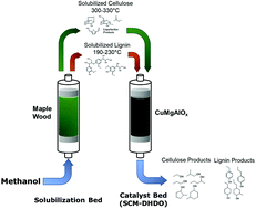 Graphical abstract: Production of renewable alcohols from maple wood using supercritical methanol hydrodeoxygenation in a semi-continuous flowthrough reactor