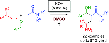 Graphical abstract: Catalytic intermolecular aldol reactions of transient amide enolates in domino Michael/aldol reactions of nitroalkanes, acrylamides, and aldehydes