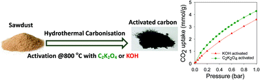 Graphical abstract: Porous carbons from sustainable sources and mild activation for targeted high-performance CO2 capture and storage