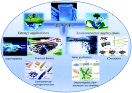 Graphical abstract: Carbon nanofiber-based three-dimensional nanomaterials for energy and environmental applications