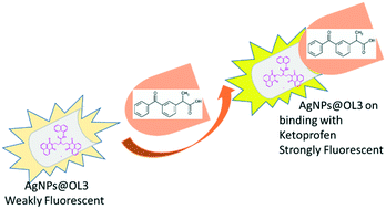 Graphical abstract: Hybrid nanoparticle based fluorescence switch for recognition of ketoprofen in aqueous media
