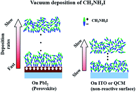 Graphical abstract: Growth mechanism of CH3NH3I in a vacuum processed perovskite