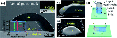 Graphical abstract: Nanoscale growth of a Sn-guided SiGeSn alloy on Si (111) substrates by molecular beam epitaxy