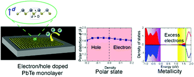 Graphical abstract: Two-dimensional polar metal of a PbTe monolayer by electrostatic doping