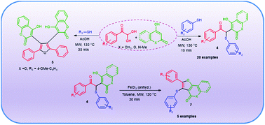 Graphical abstract: Microwave assisted synthesis of β-keto thioethers and furan derivatives by thiol directed multicomponent reactions