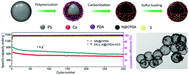 Graphical abstract: Synergistic effect of cobalt, nitrogen-codoped hollow carbon sphere hosts for high performance lithium sulfur batteries