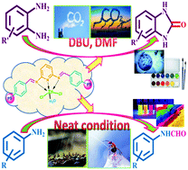Graphical abstract: Synthesis of benzimidazolones via CO2 fixation and N-phenyl formamides using formic acid in presence of zinc embedded polymer complex