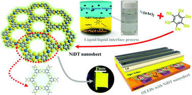 Graphical abstract: Solution-processed organometallic quasi-two-dimensional nanosheets as a hole buffer layer for organic light-emitting devices