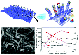 Graphical abstract: Encapsulation of Fe nanoparticles into an N-doped carbon nanotube/nanosheet integrated hierarchical architecture as an efficient and ultrastable electrocatalyst for the oxygen reduction reaction