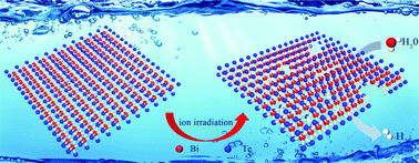 Graphical abstract: Iron ion irradiated Bi2Te3 nanosheets with defects and regulated hydrophilicity to enhance the hydrogen evolution reaction