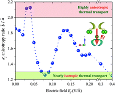 Graphical abstract: Electric field tuned anisotropic to isotropic thermal transport transition in monolayer borophene without altering its atomic structure
