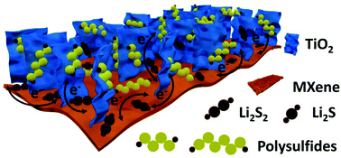 Graphical abstract: Rational design of MXene@TiO2 nanoarray enabling dual lithium polysulfide chemisorption towards high-performance lithium–sulfur batteries