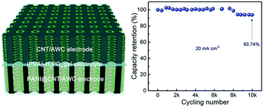 Graphical abstract: In situ synthesis of polyaniline/carbon nanotube composites in a carbonized wood scaffold for high performance supercapacitors