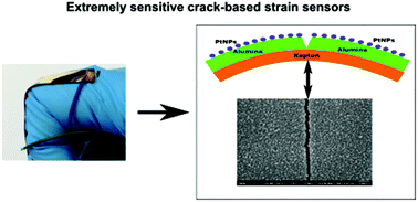 Graphical abstract: Resistive crack-based nanoparticle strain sensors with extreme sensitivity and adjustable gauge factor, made on flexible substrates