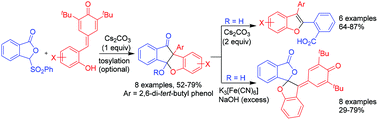 Graphical abstract: Synthesis of indenofurans, benzofurans and spiro-lactones via Hauser–Kraus annulation involving 1,6-addition of phthalide to quinone methides