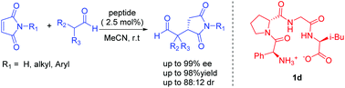 Graphical abstract: N-Primary-amine tetrapeptide-catalyzed highly asymmetric Michael addition of aliphatic aldehydes to maleimides