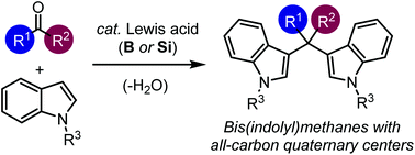 Graphical abstract: Lewis acid-catalyzed double addition of indoles to ketones: synthesis of bis(indolyl)methanes with all-carbon quaternary centers