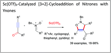 Graphical abstract: Sc(OTf)3-catalyzed [3 + 2]-cycloaddition of nitrones with ynones