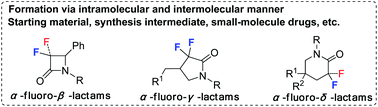 Graphical abstract: Synthetic methods for compounds containing fluoro-lactam units