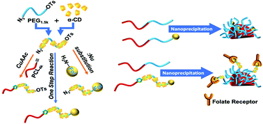 Graphical abstract: Nanoparticles decorated with folate based on a site-selective αCD-rotaxanated PEG-b-PCL copolymer for targeted cancer therapy