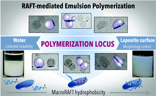 Graphical abstract: Laponite®-based colloidal nanocomposites prepared by RAFT-mediated surfactant-free emulsion polymerization: the role of non-ionic and anionic macroRAFT polymers in stability and morphology control