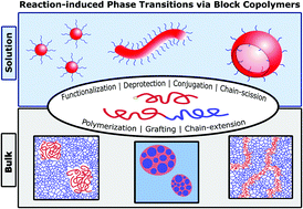 Graphical abstract: Reaction-induced phase transitions with block copolymers in solution and bulk