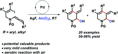 Graphical abstract: Palladium-catalyzed intramolecular aerobic alkenylhydroxylation of allenamides with alkenyl iodides