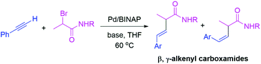 Graphical abstract: Palladium-catalyzed reductive cross-coupling between α-bromo carboxamides and terminal alkynes