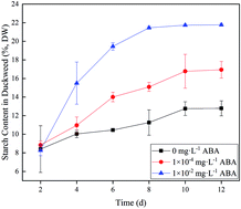 Graphical abstract: Abscisic acid-enhanced starch accumulation of bioenergy crop duckweed (Spirodela polyrrhiza)