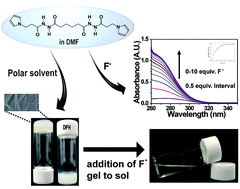 Graphical abstract: A hydrazide organogelator for fluoride sensing with hyperchromicity and gel-to-sol transition