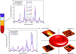 Graphical abstract: Atomic force microscopy and Raman spectra profile of blood components associated with exposure to cigarette smoking