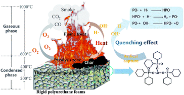 Graphical abstract: Anti-flammability, mechanical and thermal properties of bio-based rigid polyurethane foams with the addition of flame retardants