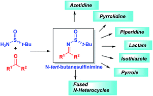 Graphical abstract: Applications of tert-butanesulfinamide in the synthesis of N-heterocycles via sulfinimines