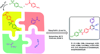 Graphical abstract: Synthesis of new pyridines with sulfonamide moiety via a cooperative vinylogous anomeric-based oxidation mechanism in the presence of a novel quinoline-based dendrimer-like ionic liquid