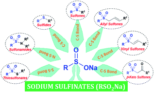 Graphical abstract: Synthesis and applications of sodium sulfinates (RSO2Na): a powerful building block for the synthesis of organosulfur compounds