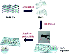 Graphical abstract: Sb nanosheet modified separator for Li–S batteries with excellent electrochemical performance