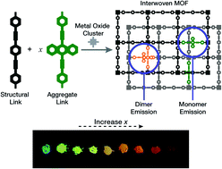 Graphical abstract: J-dimer emission in interwoven metal–organic frameworks