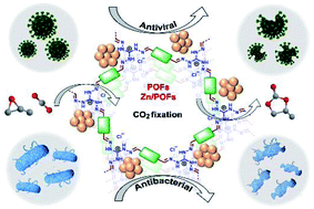 Graphical abstract: Multifunctional ionic porous frameworks for CO2 conversion and combating microbes