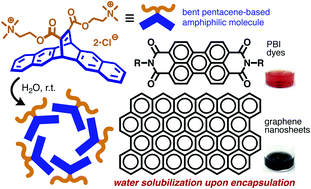 Graphical abstract: An aromatic micelle with bent pentacene-based panels: encapsulation of perylene bisimide dyes and graphene nanosheets