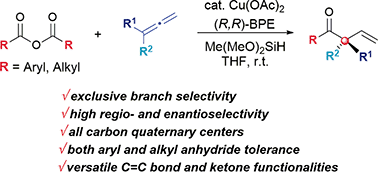 Graphical abstract: Catalytic enantioselective allene–anhydride approach to β,γ-unsaturated enones bearing an α-all-carbon-quarternary center
