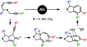 Graphical abstract: Rhodium-catalysed tetradehydro-Diels–Alder reactions of enediynes via a rhodium-stabilized cyclic allene