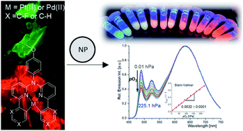 Graphical abstract: Ligand-controlled and nanoconfinement-boosted luminescence employing Pt(ii) and Pd(ii) complexes: from color-tunable aggregation-enhanced dual emitters towards self-referenced oxygen reporters