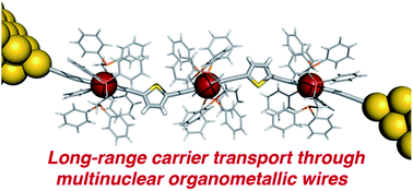 Graphical abstract: Single-molecule junctions of multinuclear organometallic wires: long-range carrier transport brought about by metal–metal interaction