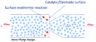Graphical abstract: Nano-pump based on exothermic surface reactions