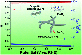 Graphical abstract: FeNx and γ-Fe2O3 co-functionalized hollow graphitic carbon nanofibers for efficient oxygen reduction in an alkaline medium